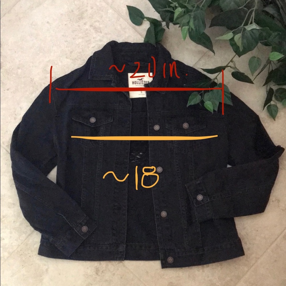 Black Distressed Denim Jacket NWOT - Picture 3 of 8